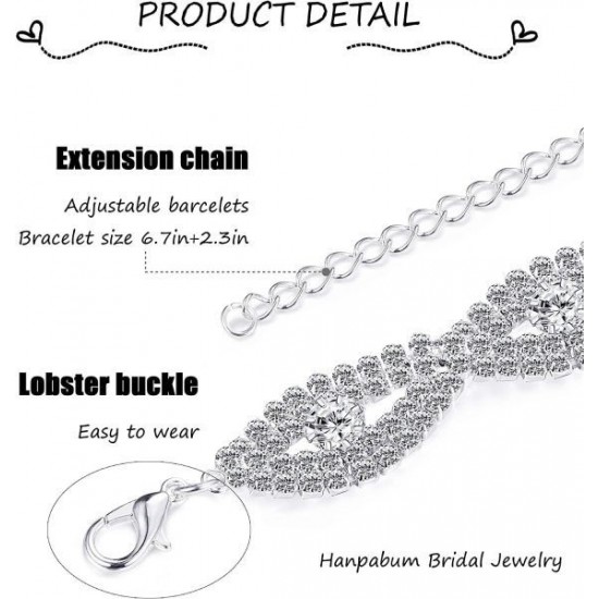 3PCS Bridal Wedding Bracelets Set Made With Clear Crystals Sets For Women Or Bridesmaids 3PCS Bridal Wedding Bracelets Set Made With Clear Crystals Sets For Women Or Bridesmaids
